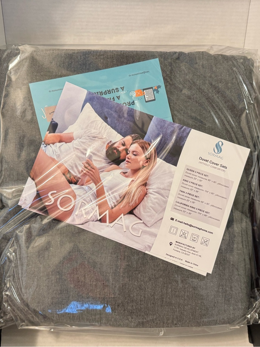 Sormag Gray Home Bedding Duvet Cover Set - Soft, Modern Look